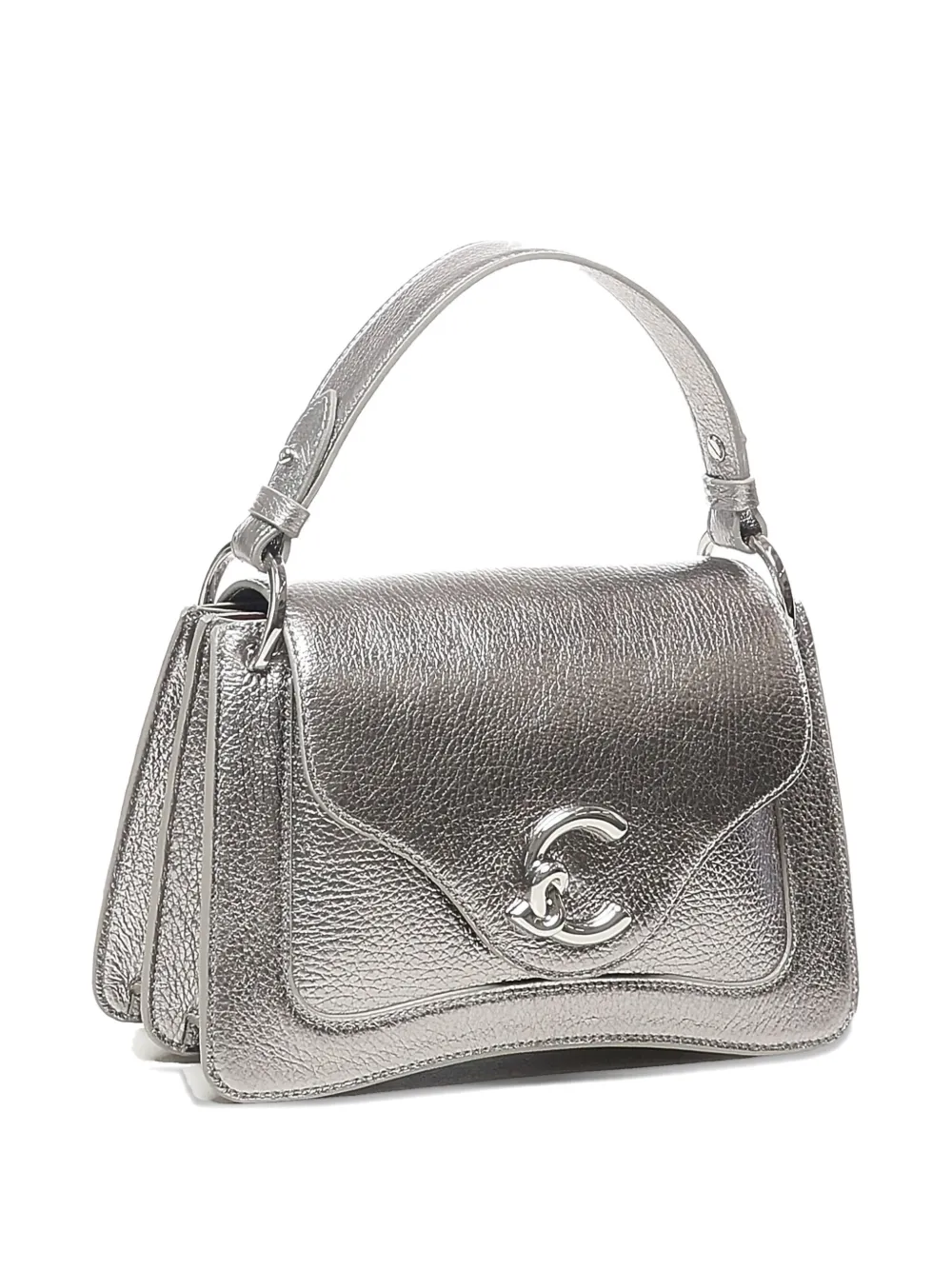 Coccinelle C-ME metallic leren shopper Zilver