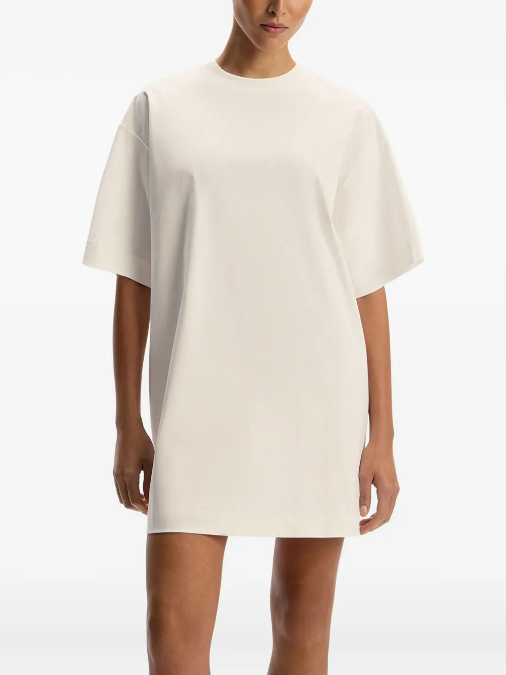 12 STOREEZ Katoenen T-shirtjurk Wit