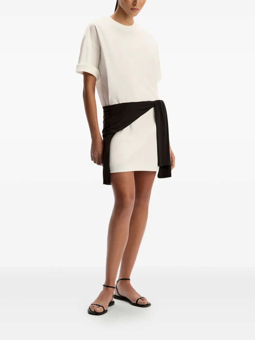 12 STOREEZ Katoenen T-shirtjurk Wit