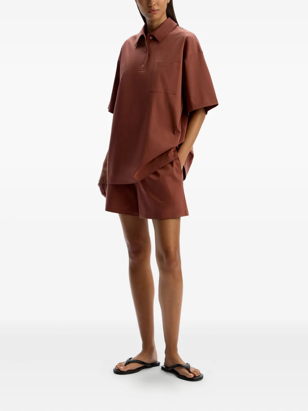 12 STOREEZ Pima katoenen shorts Rood