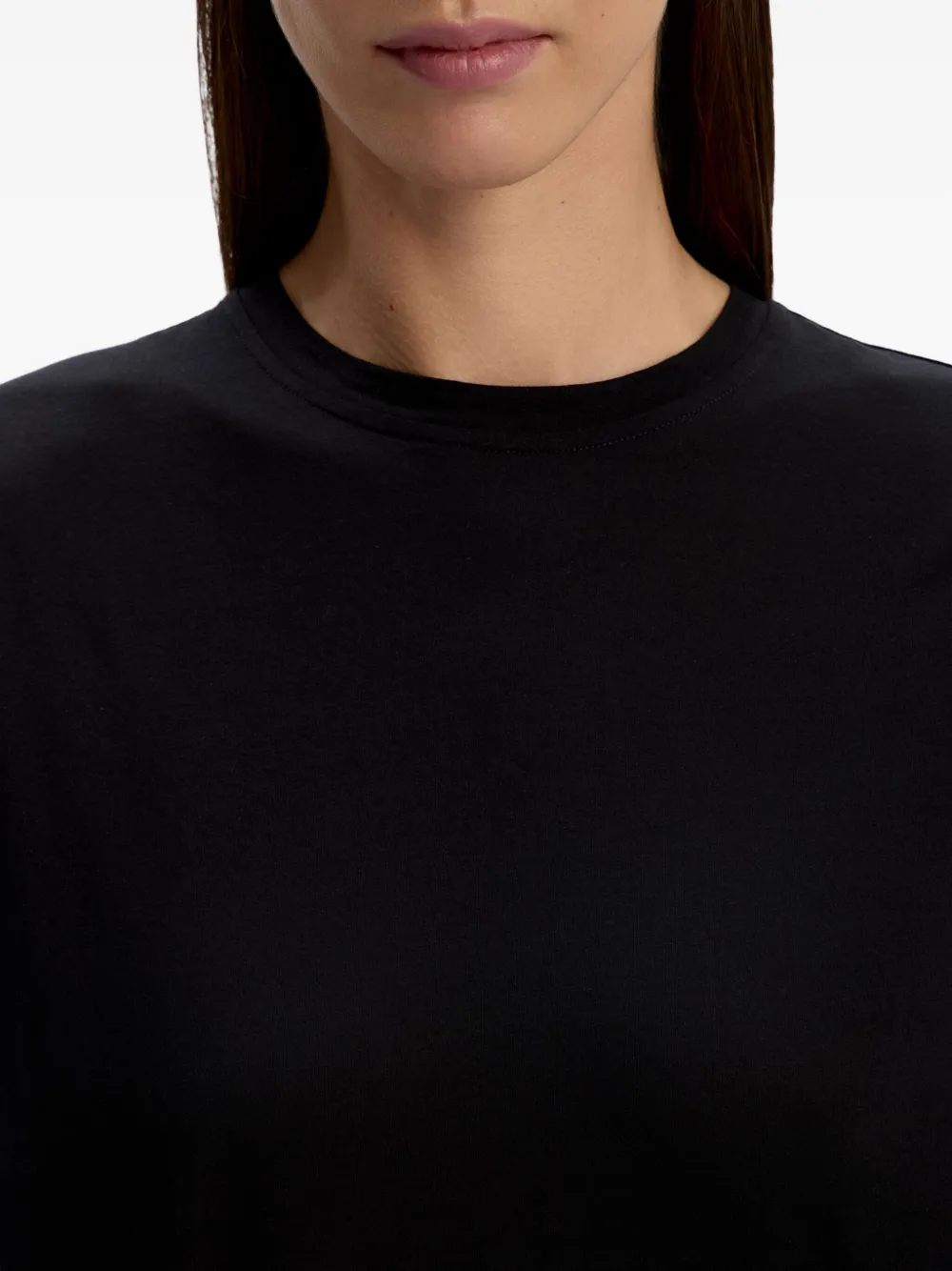 12 STOREEZ Katoenen T-shirt met lange mouwen Zwart