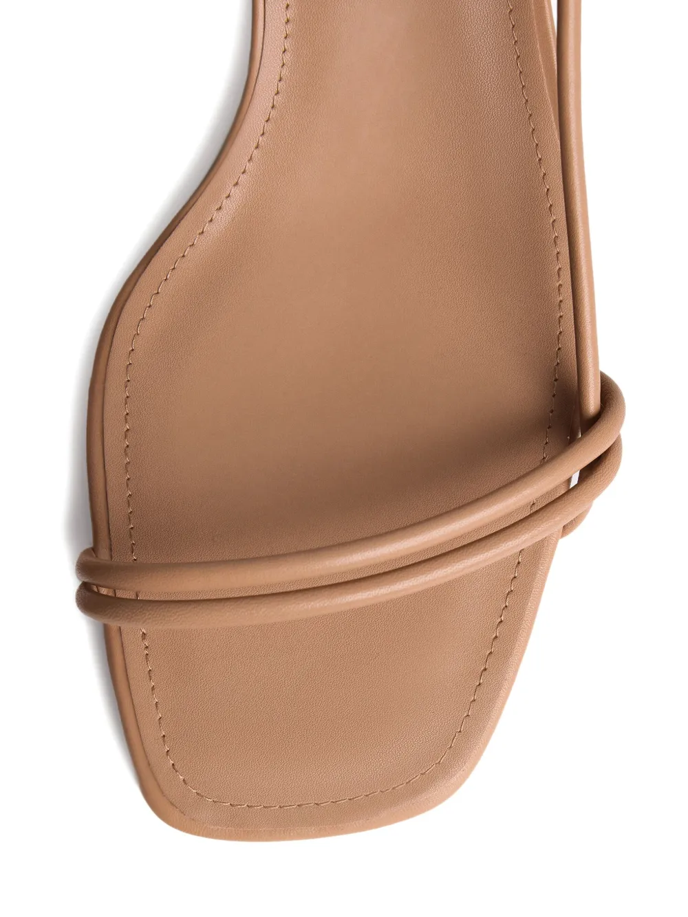 12 STOREEZ 50 mm leren sandalen met enkelbandje en hak Beige