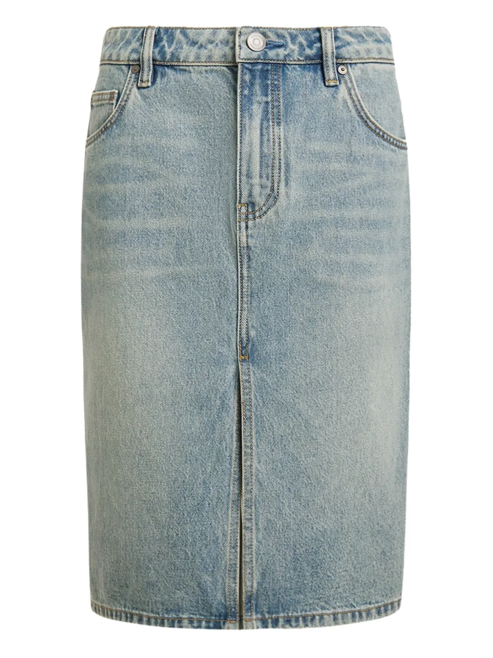 12 STOREEZ Denim midi-rok met split aan de voorkant Blauw