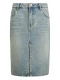 12 STOREEZ front-split denim midi skirt - Blue