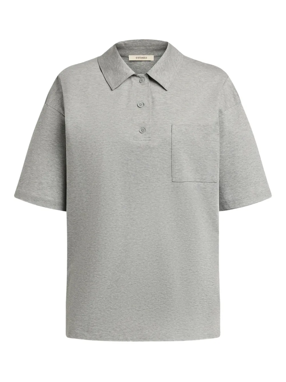 12 STOREEZ Poloshirt met zakdetail Grijs