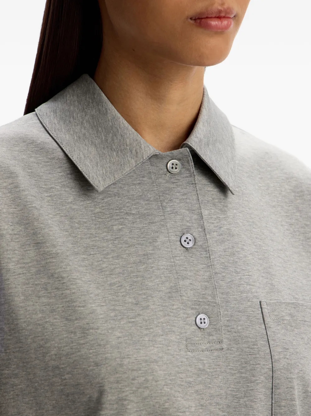 12 STOREEZ Poloshirt met zakdetail Grijs