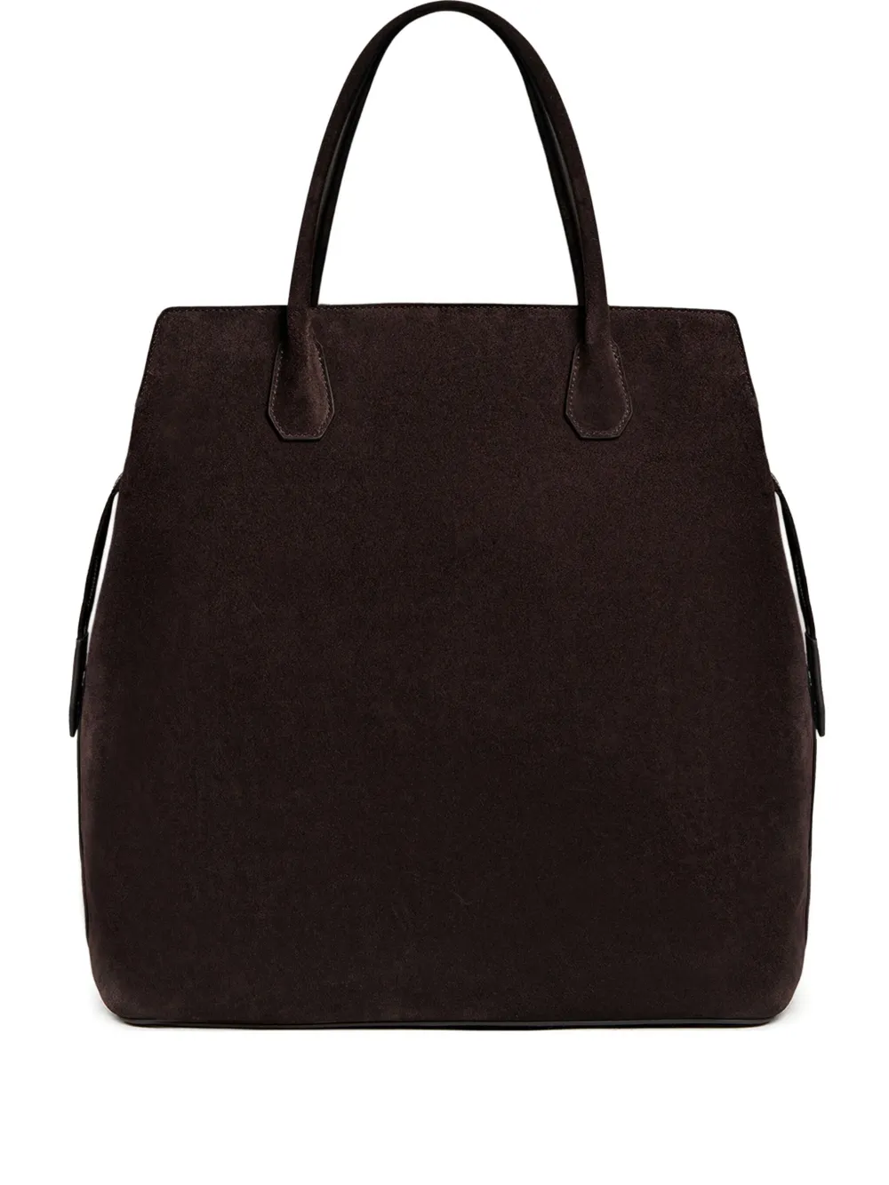 12 STOREEZ Suède shopper met rits Bruin