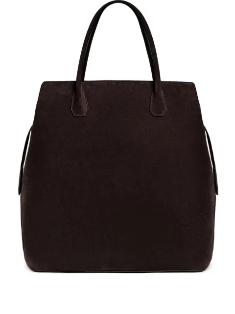 12 STOREEZ zip-top suede tote bag