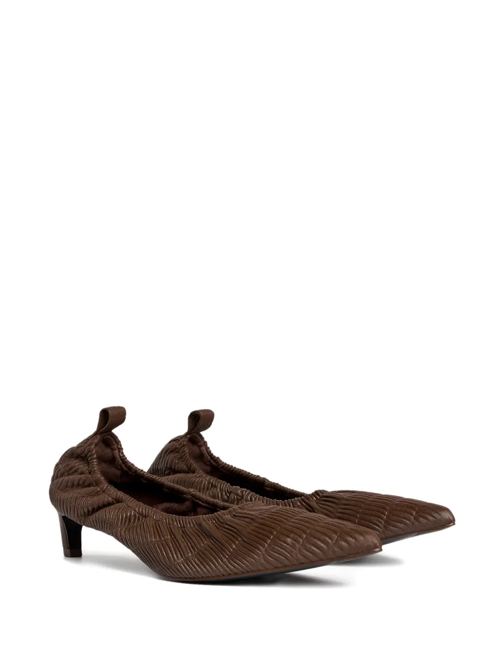 12 STOREEZ 40mm leather pumps Brown