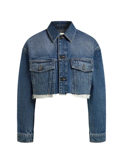 12 STOREEZ cropped raw-cut denim jacket