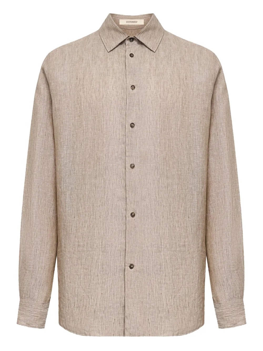 12 STOREEZ linen long-sleeve shirt | Neutrals | Image 1