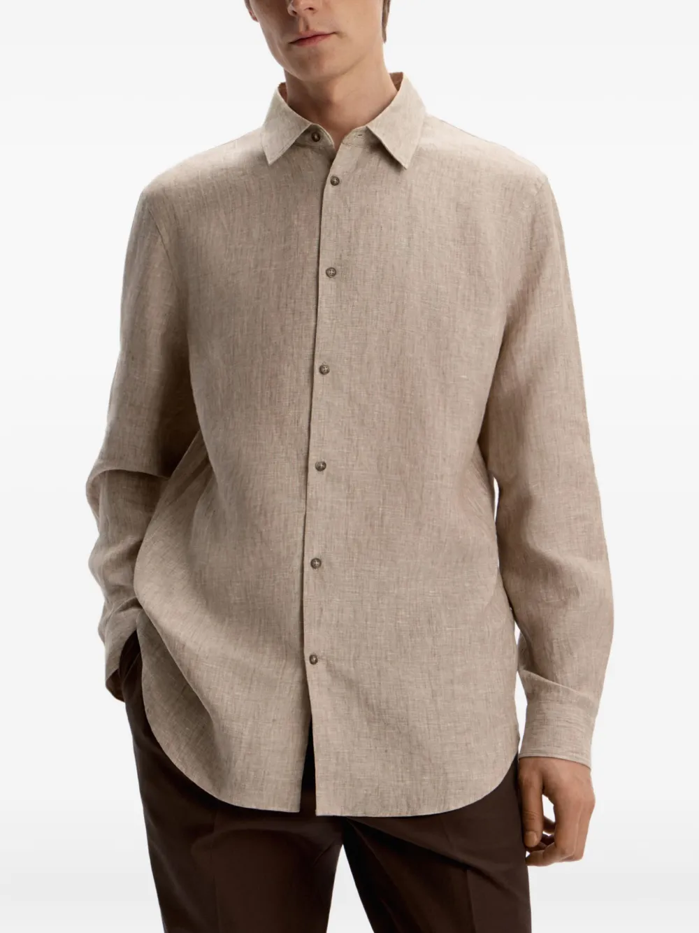 12 STOREEZ Linnen overhemd Beige