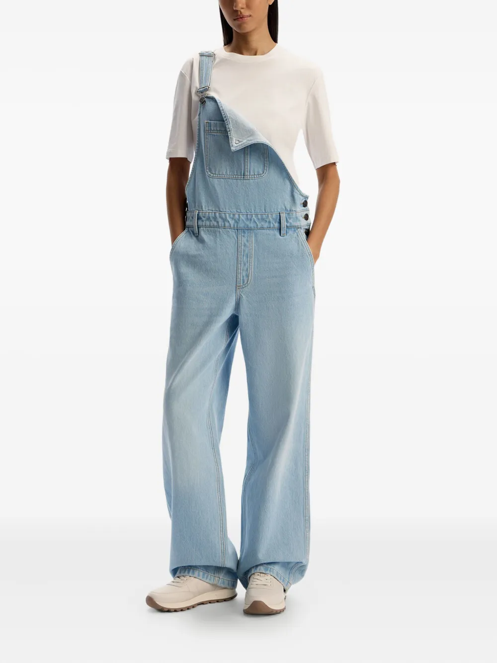 12 STOREEZ denim strap jumpsuit | Full Length | Image 2