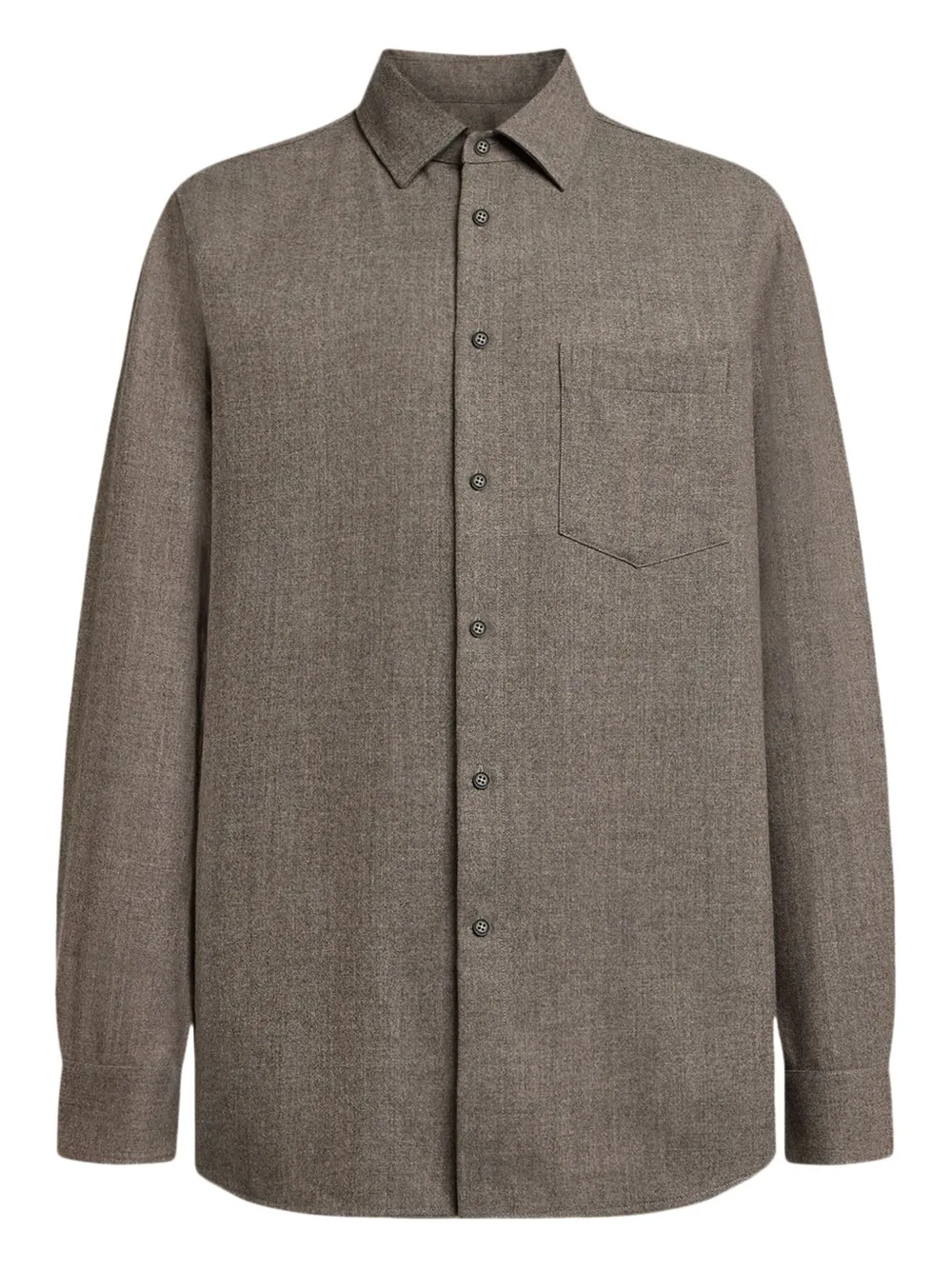 12 STOREEZ merino wool shirt | Brown | Image 1