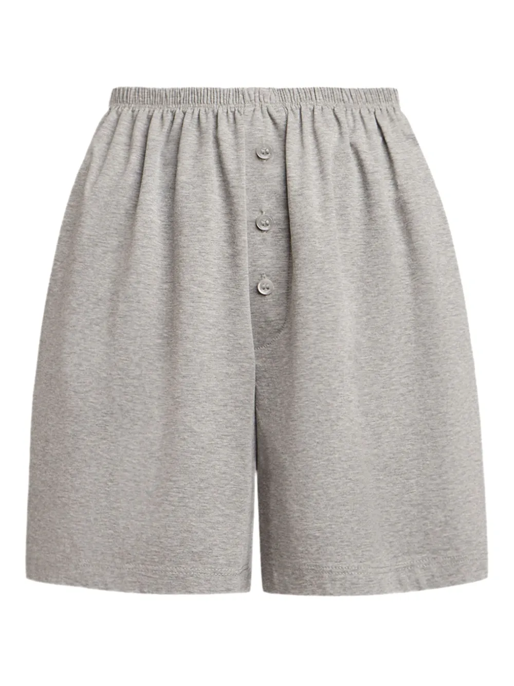 12 STOREEZ Katoenen shorts met knopen Grijs
