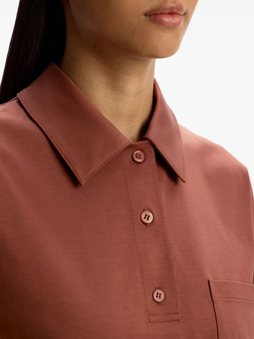 12 STOREEZ Poloshirt met zakdetail Rood