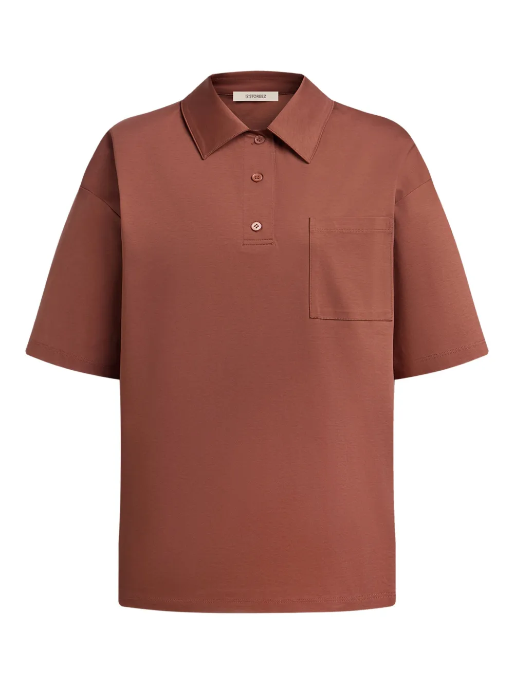 12 STOREEZ Poloshirt met zakdetail Rood