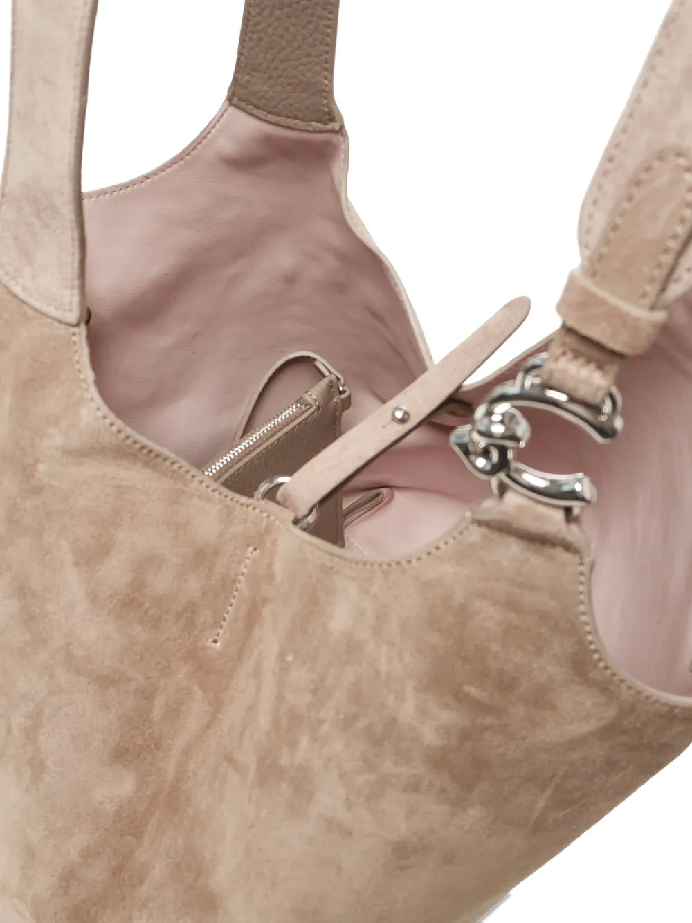 Coccinelle Suède schoudertas Beige