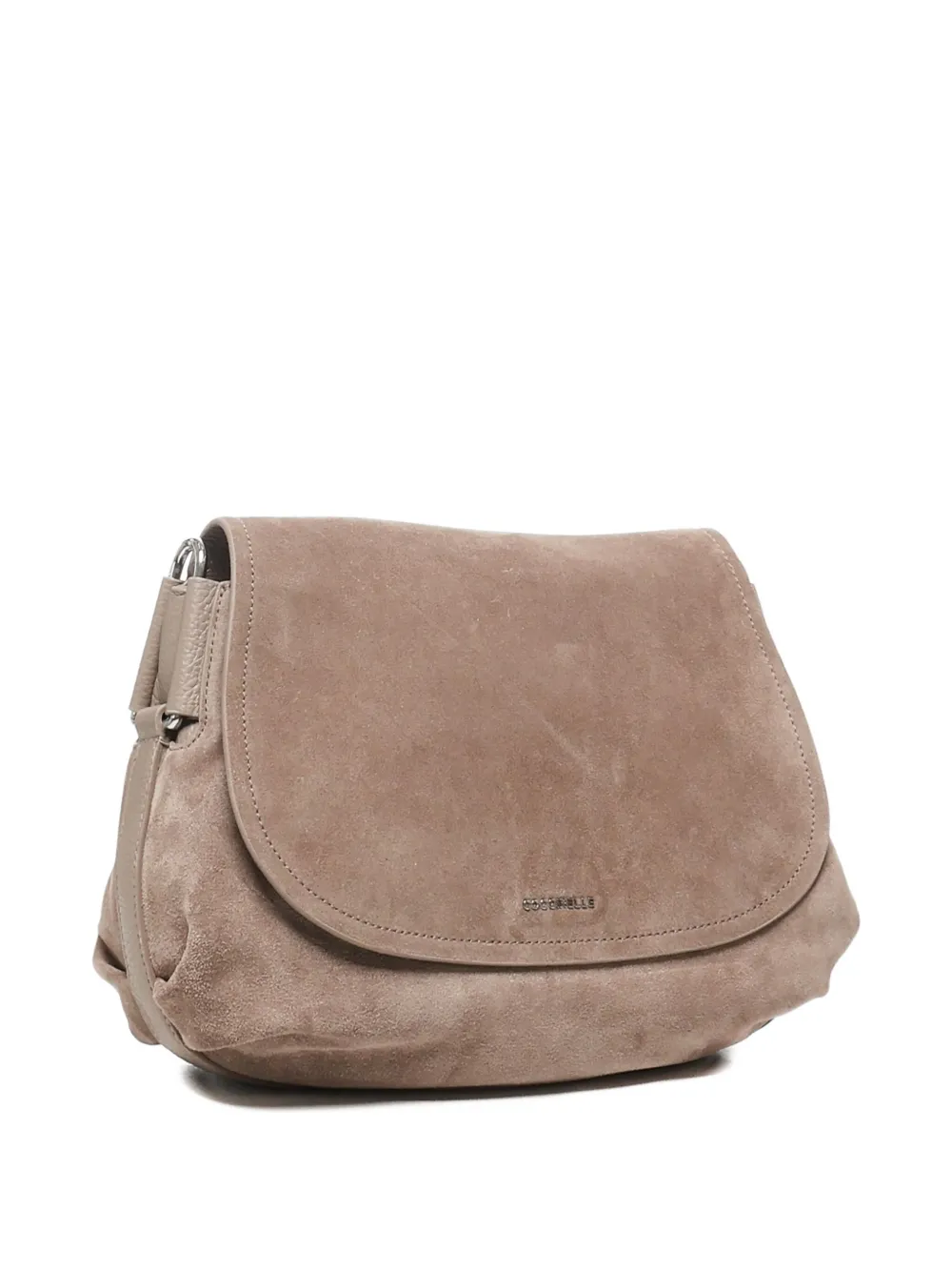 Coccinelle Suède crossbodytas met omslag Beige