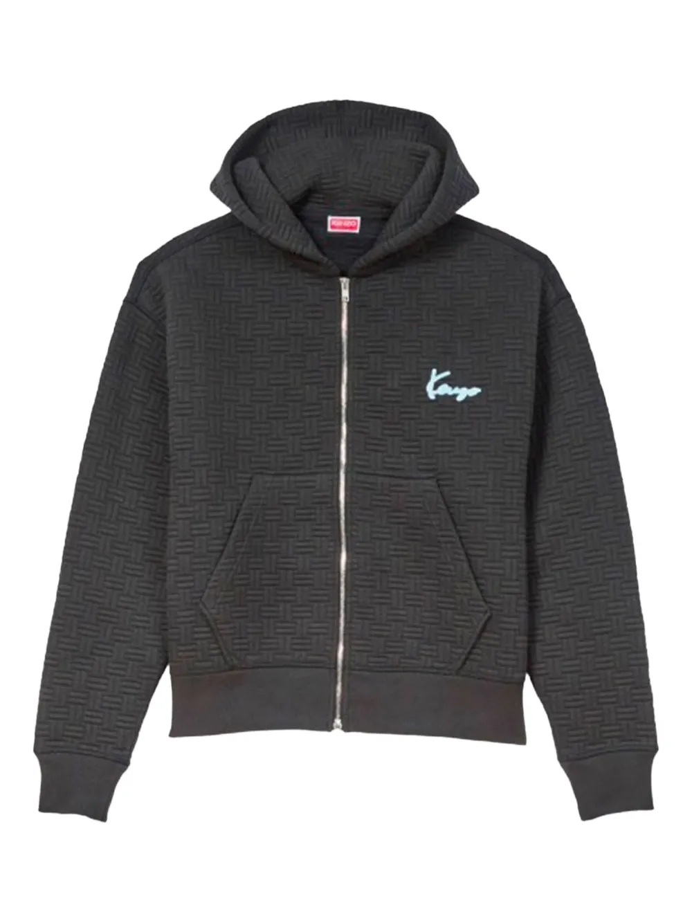 quilted zip-up hoodie