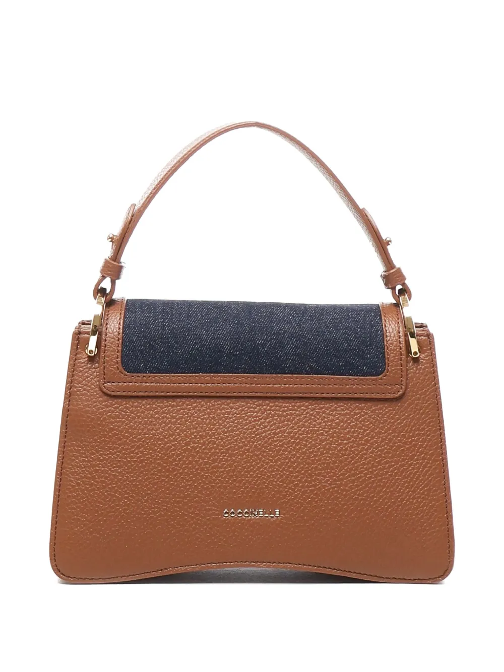 Coccinelle C-Me leren shopper met denim vlak Bruin