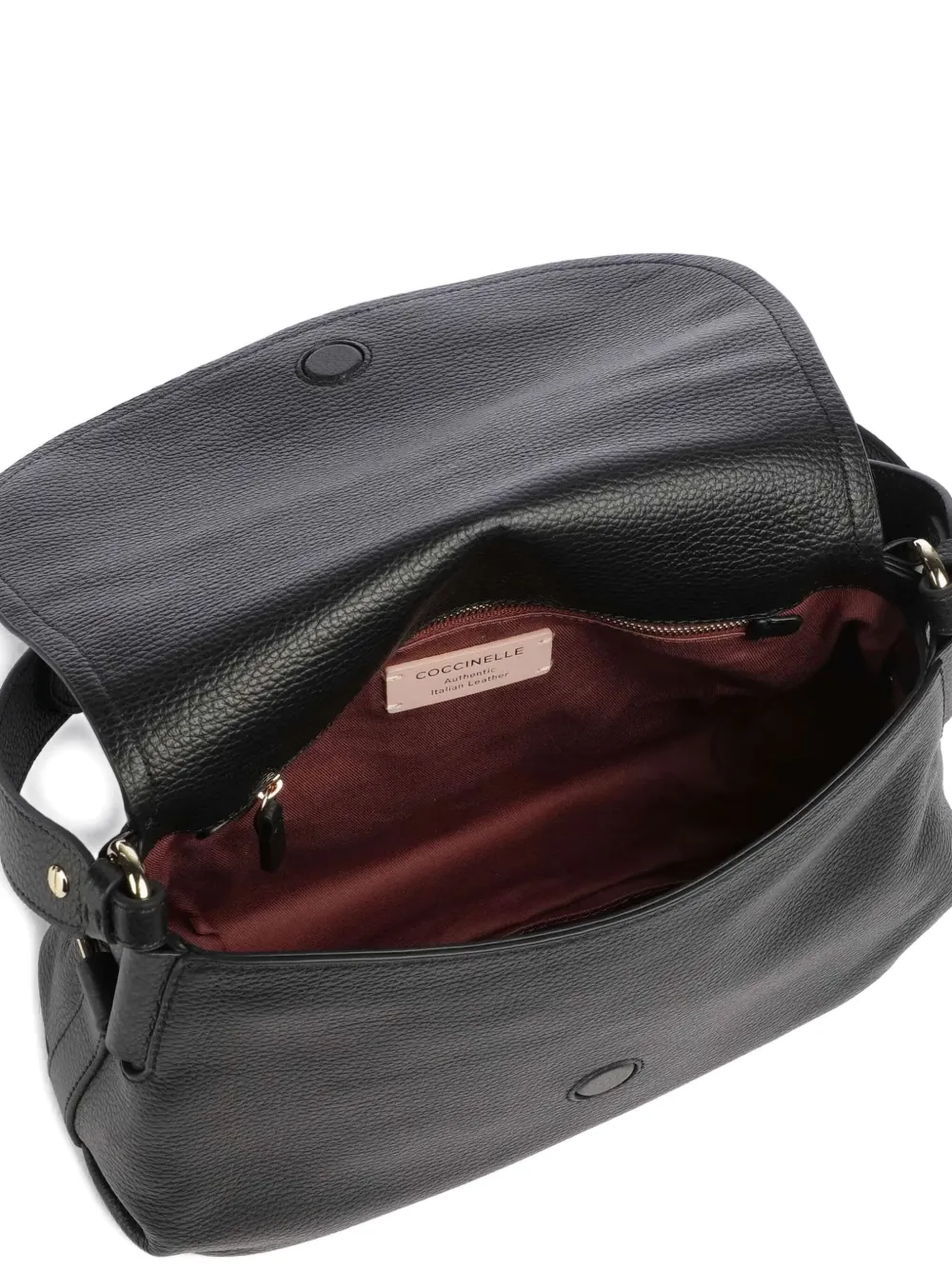 Coccinelle Rebekka crossbodytas van bewerkt leer Zwart