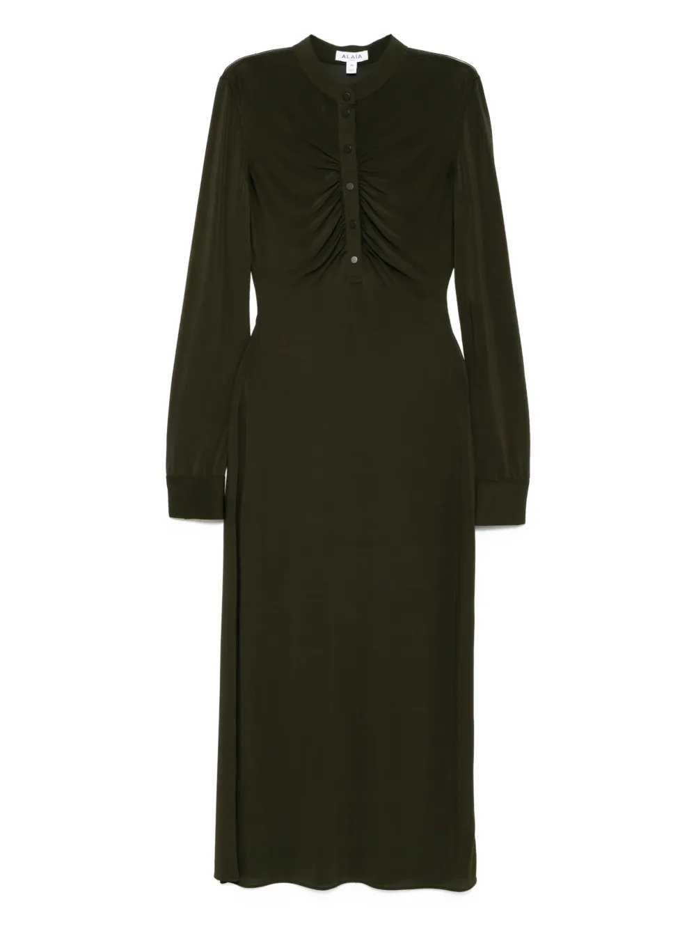 Alaïa button-front gathered maxi dress | Green | Image 1