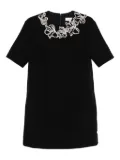 Safiyaa embellished short-sleeved mini day dress - Black