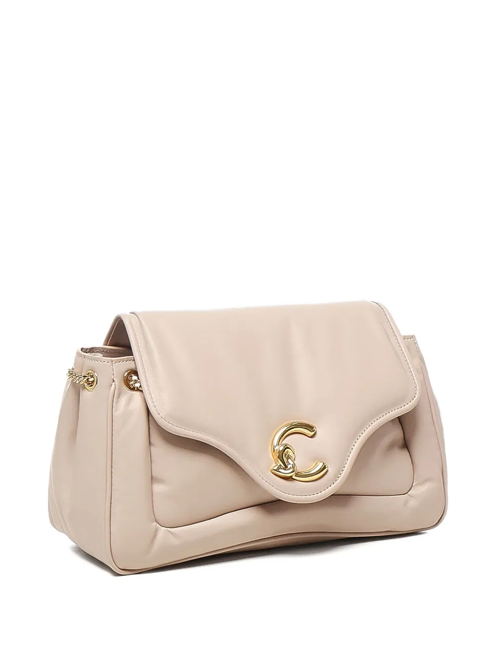Coccinelle quilted chain shoulder bag Beige