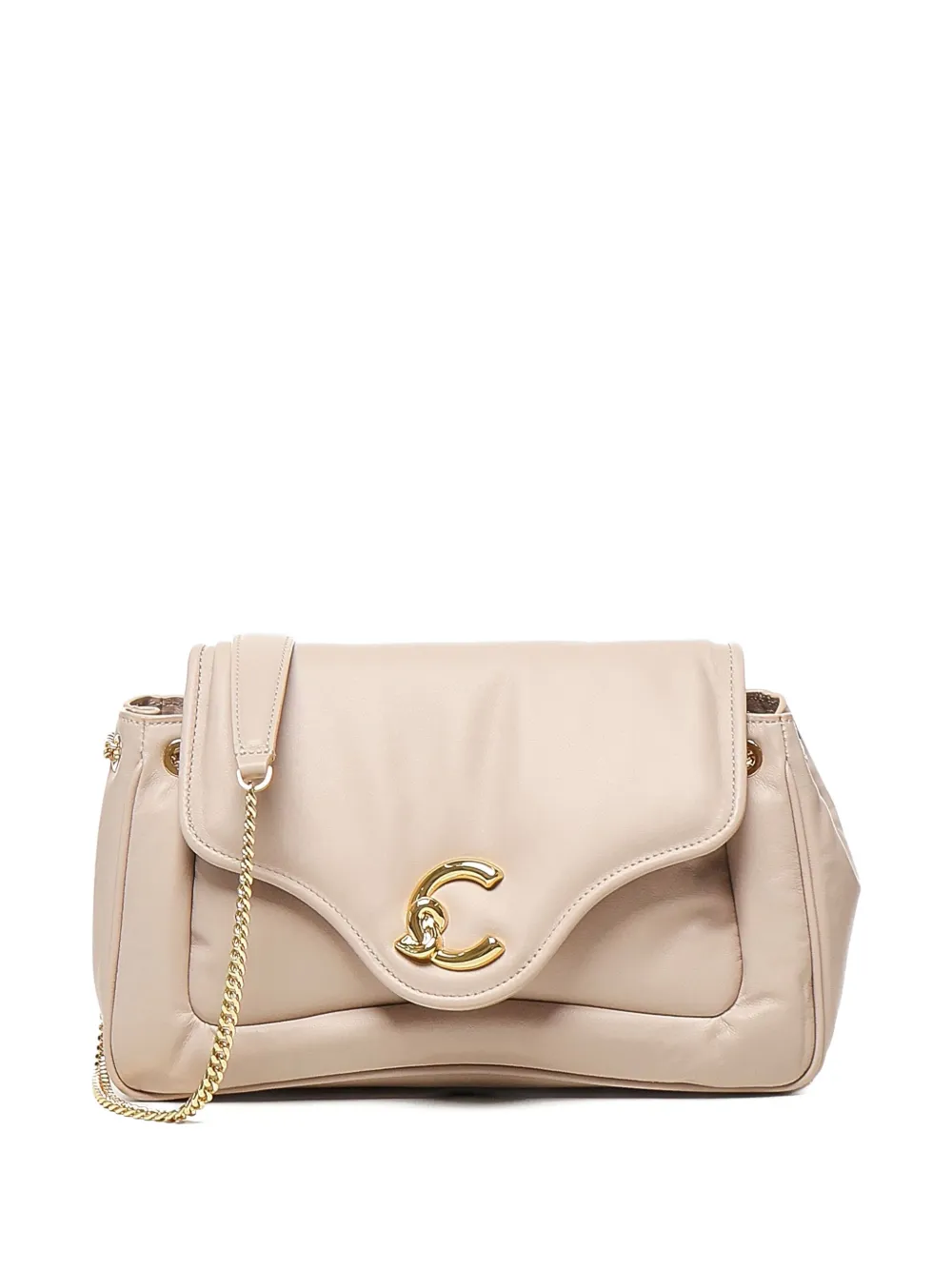 Coccinelle quilted chain shoulder bag Beige