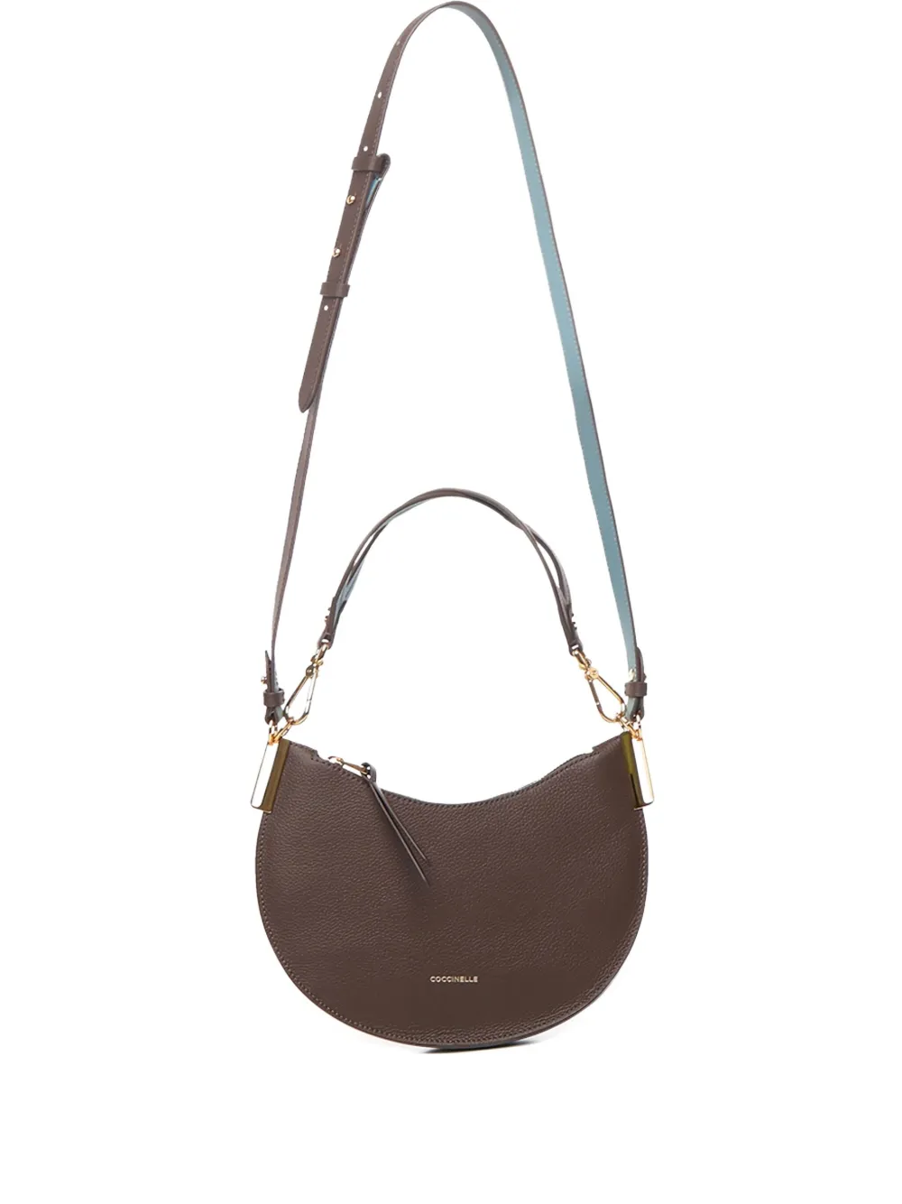 Coccinelle logo-detail leather shoulder bag - Marrone