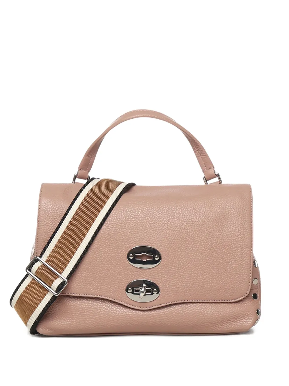 Zanellato Postina studded leather shoulder bag Roze