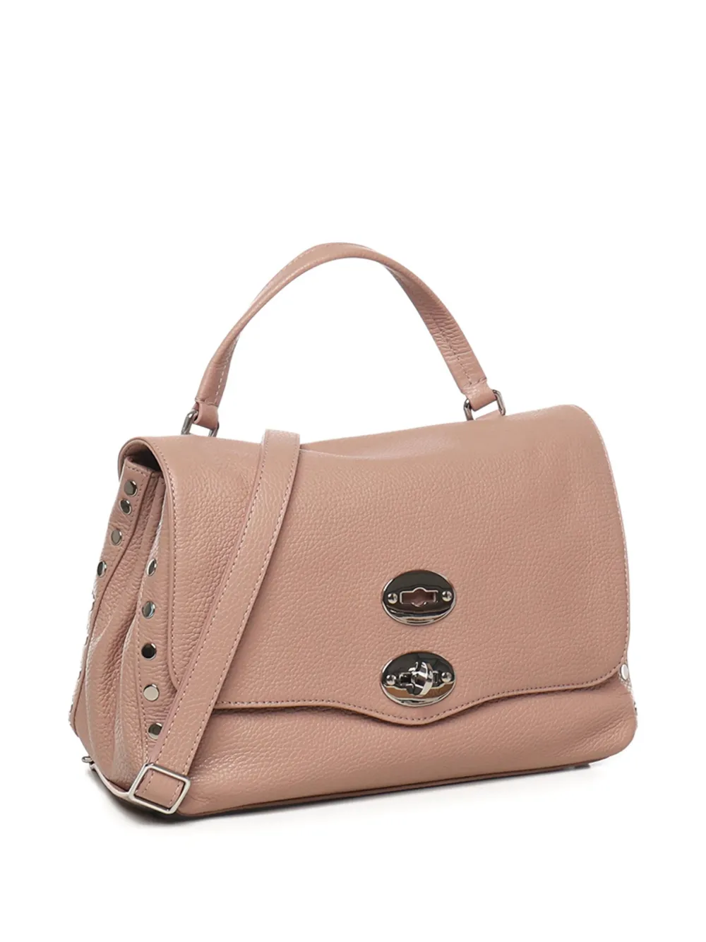 Zanellato Postina studded leather shoulder bag Roze