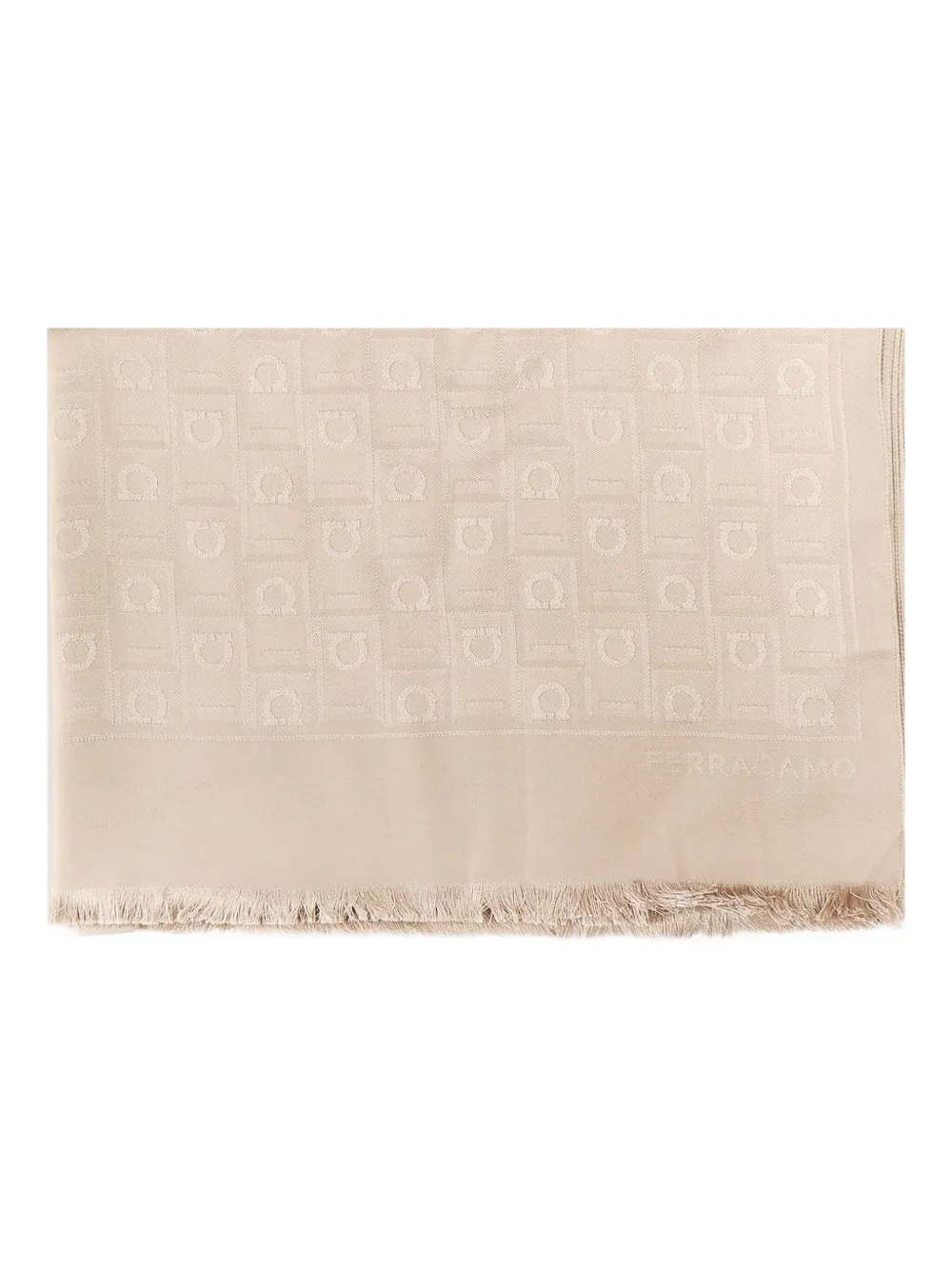 Ferragamo Gancini-pattern scarf Beige