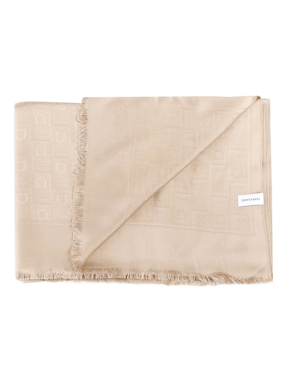 Ferragamo Gancini-pattern scarf Beige