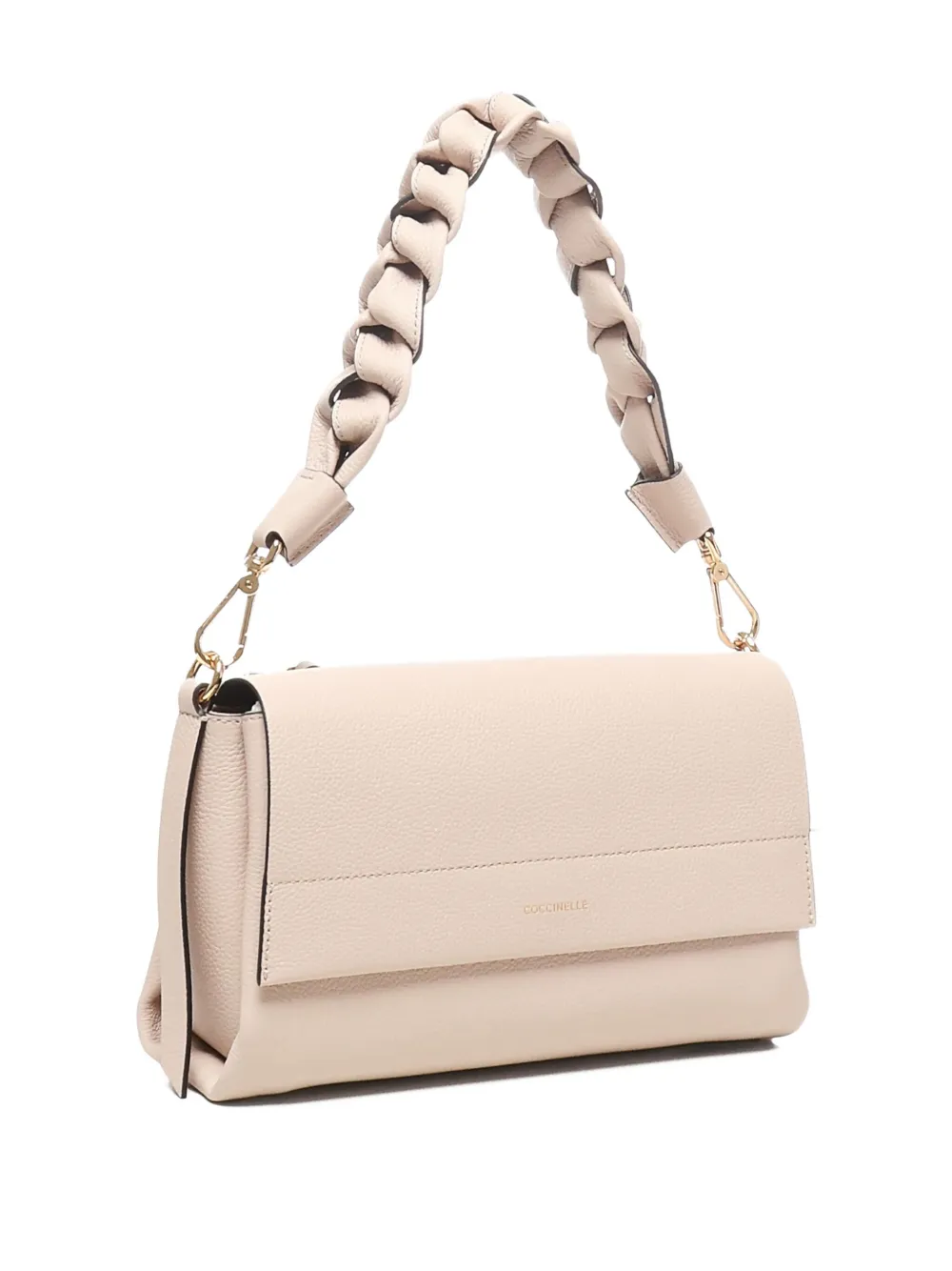 Coccinelle Schoudertas met gevlochten detail Beige