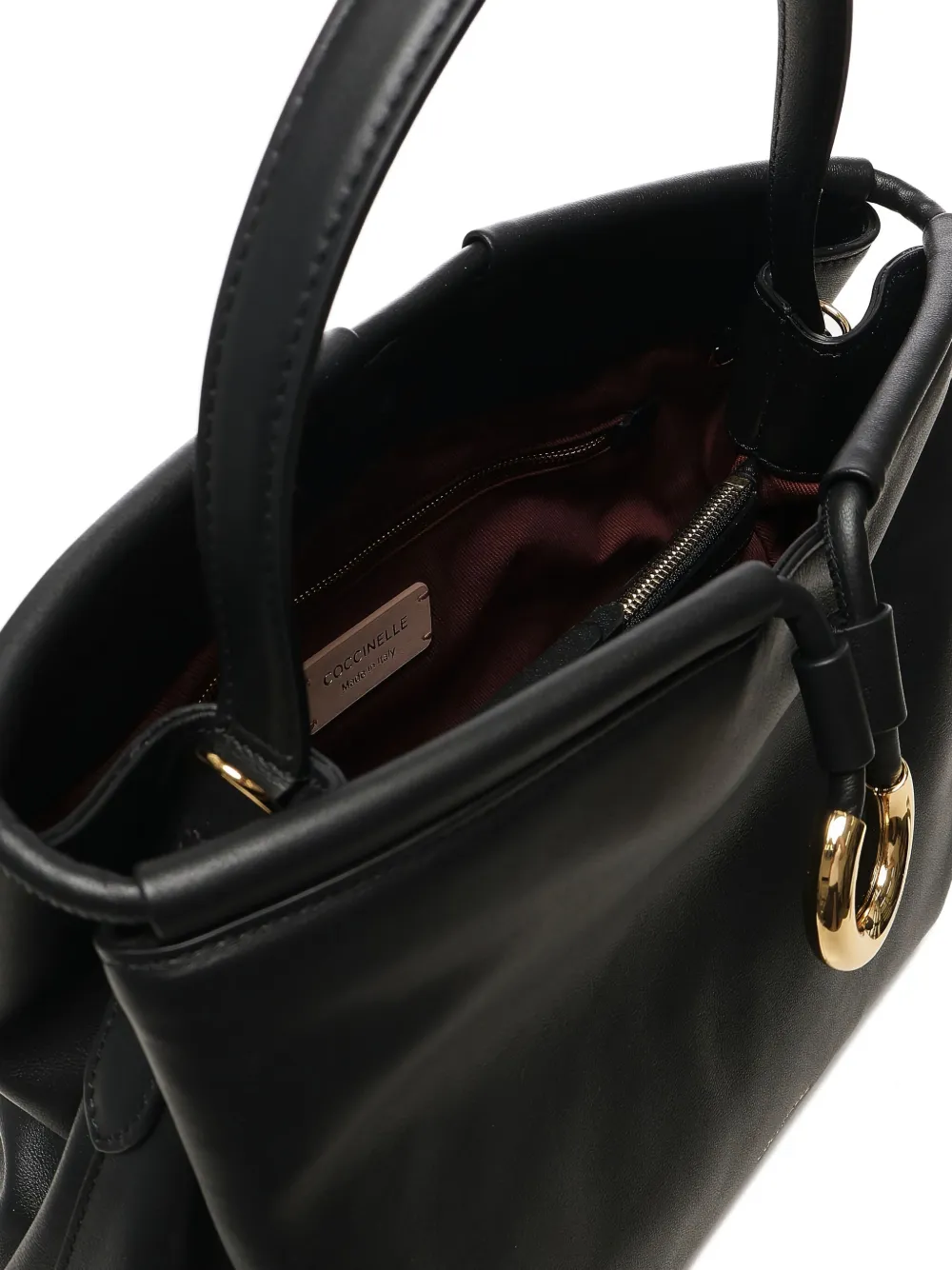 Coccinelle ring-detail top-handle bag Zwart