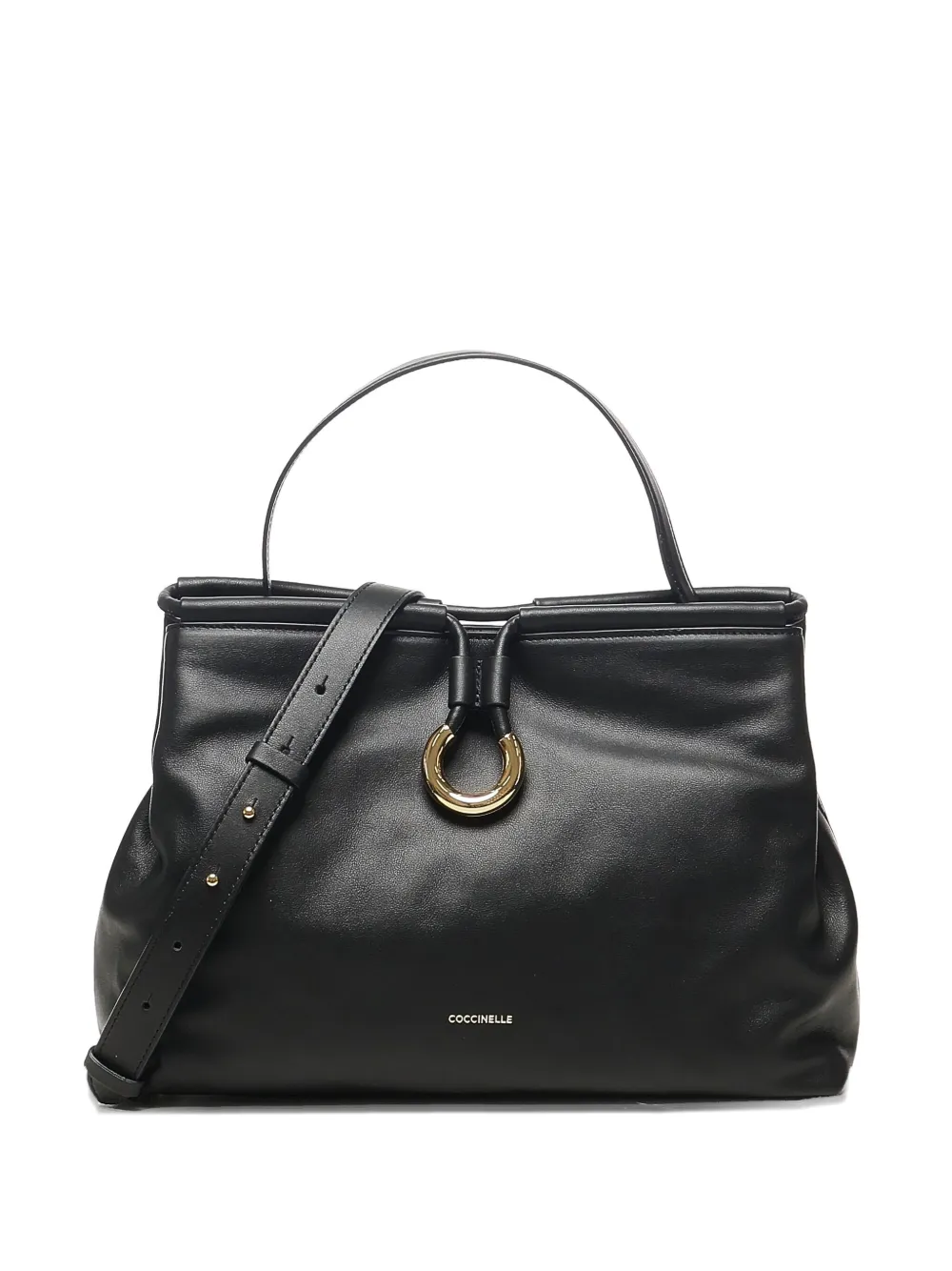 Coccinelle ring-detail top-handle bag Zwart
