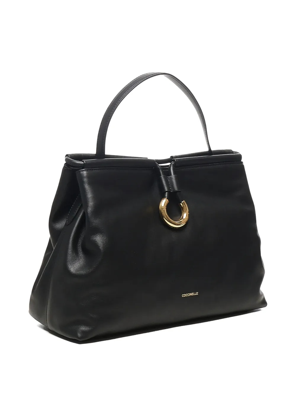 Coccinelle ring-detail top-handle bag Zwart
