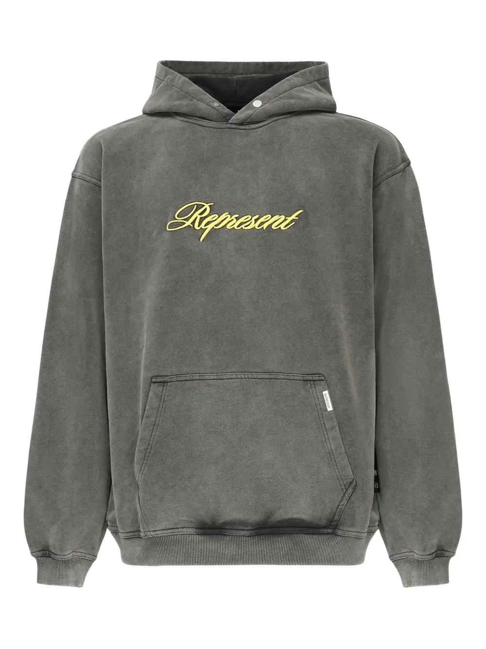 Represent embroidered cotton hoodie Grijs