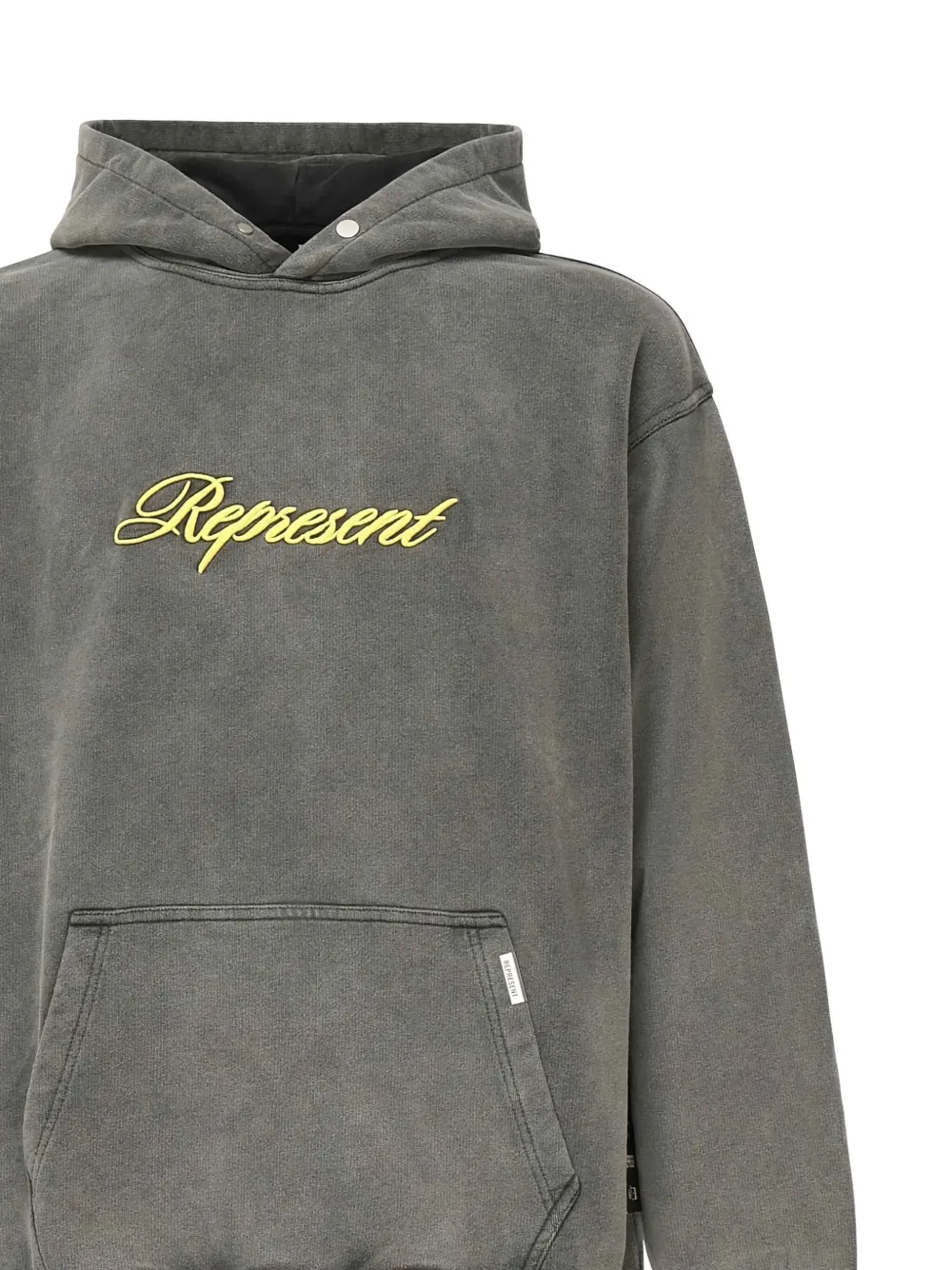 Represent embroidered cotton hoodie Grijs