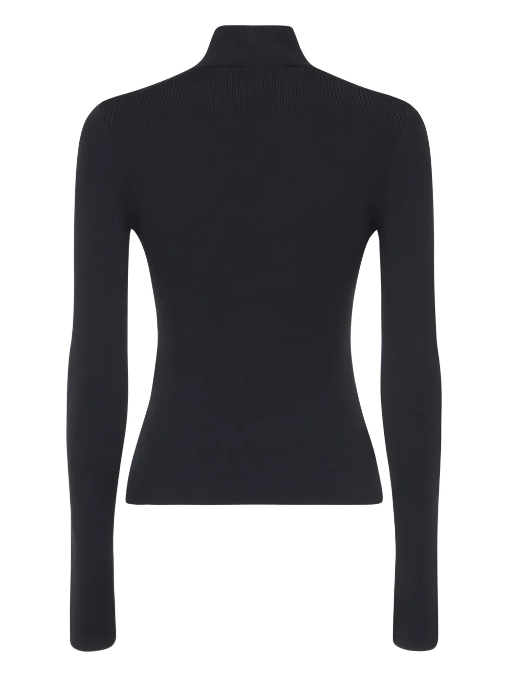 Balenciaga Geribbelde top met col en logodetail Zwart