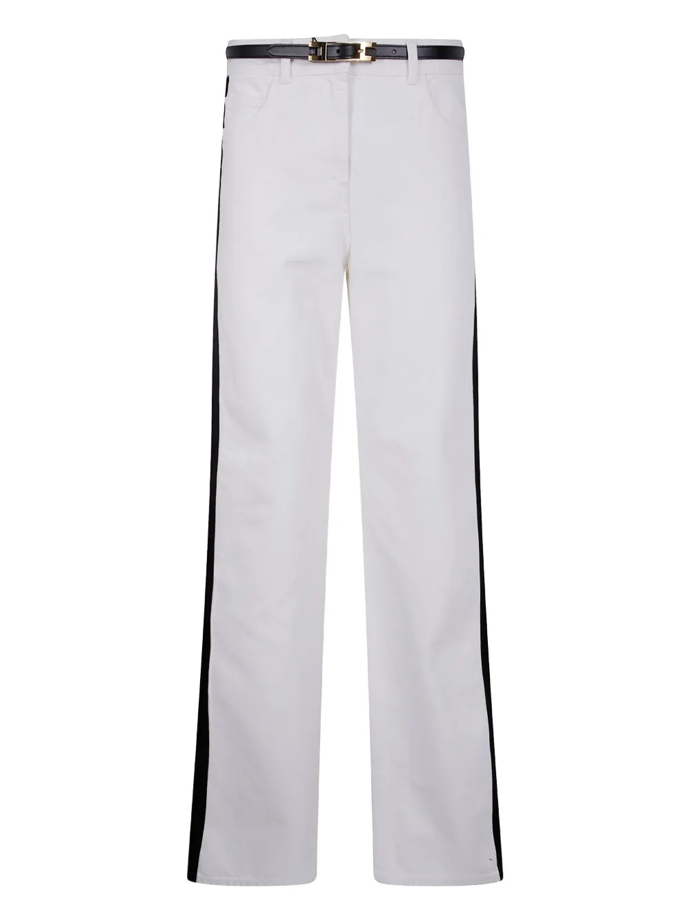 Elisabetta Franchi side-stripe jeans Wit