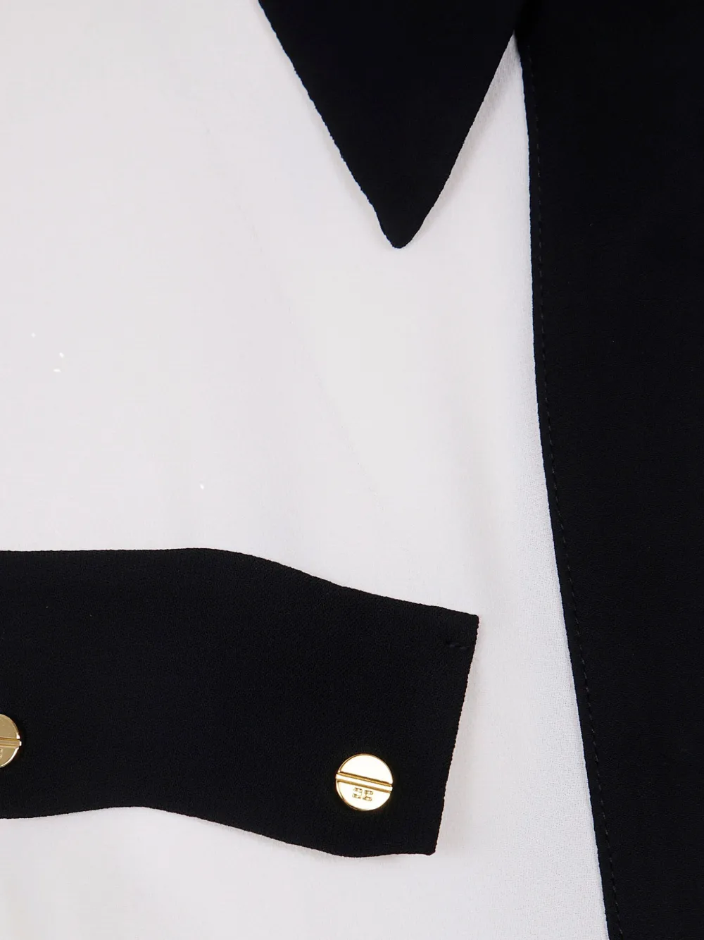Elisabetta Franchi contrast-panel collared shirt Wit