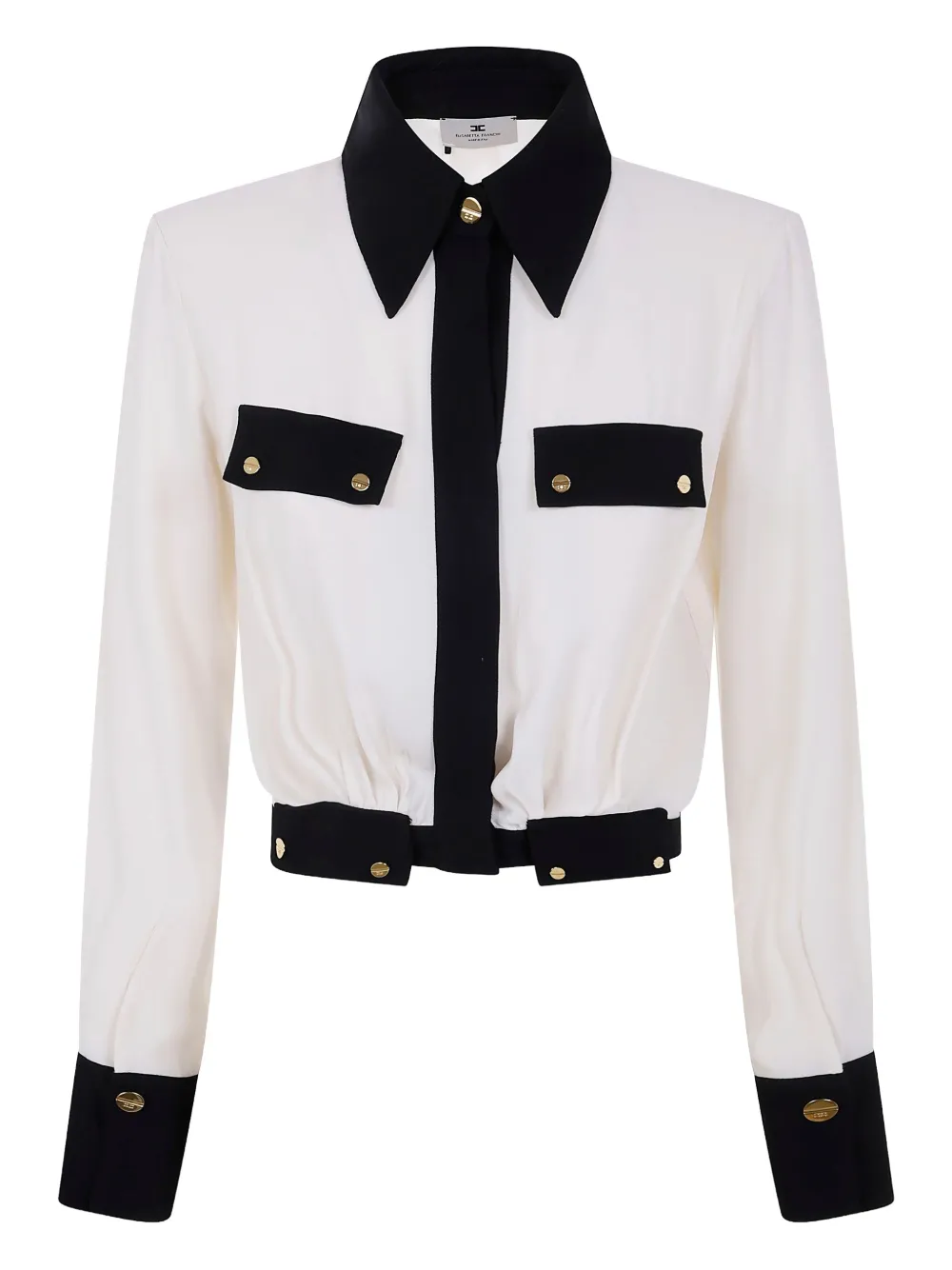Elisabetta Franchi contrast-panel collared shirt Wit