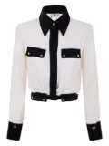 Elisabetta Franchi contrast-panel collared shirt - White