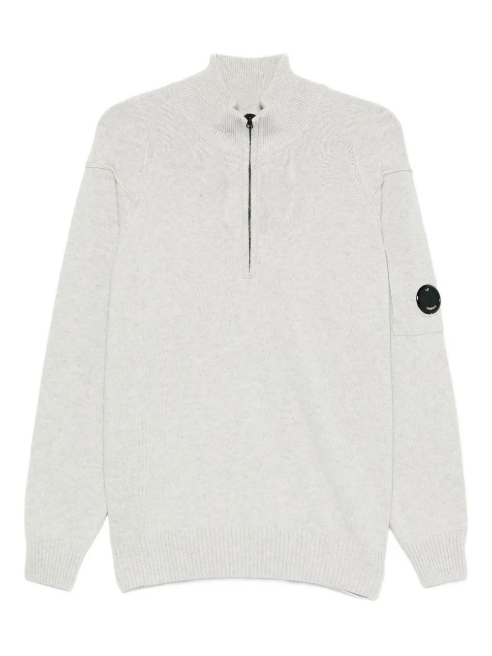 C.p. Company Lens-detail Sweater In White