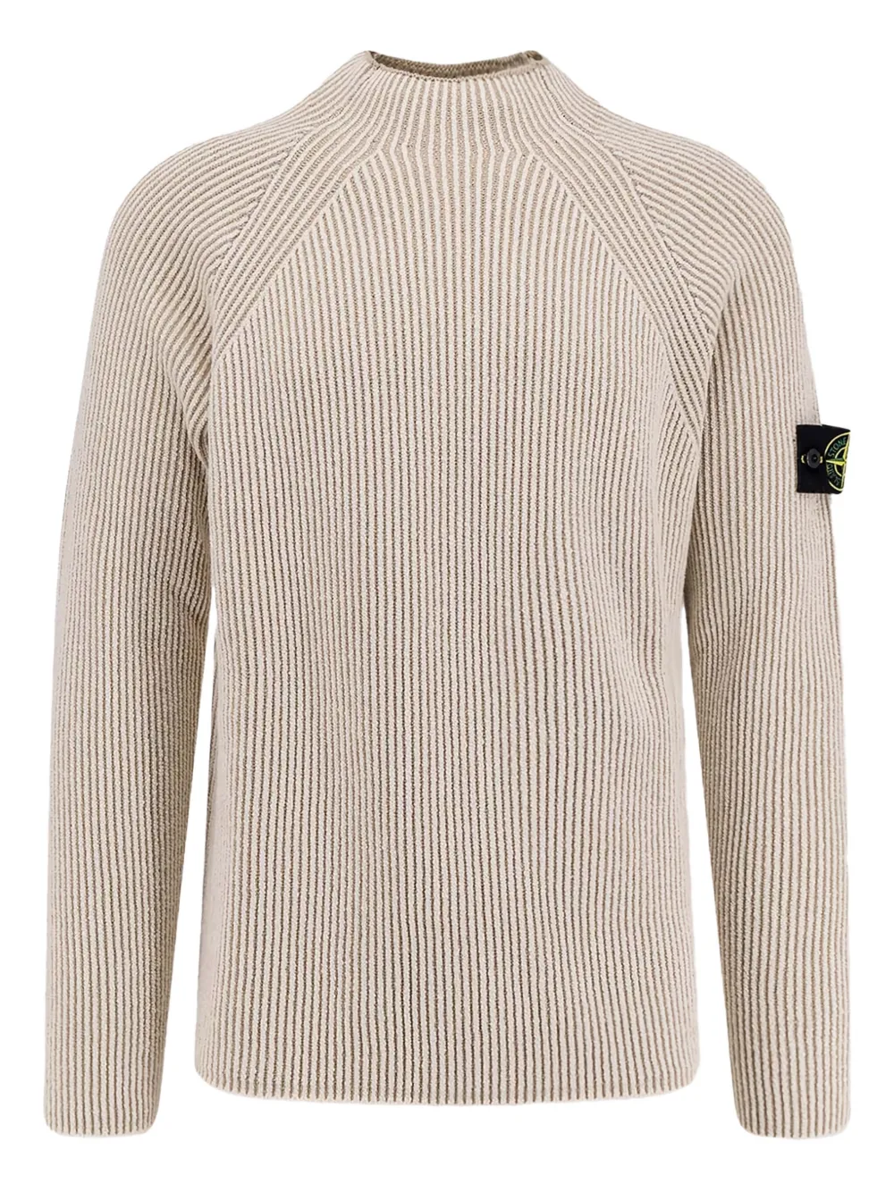 ribbed mock-neck sweater