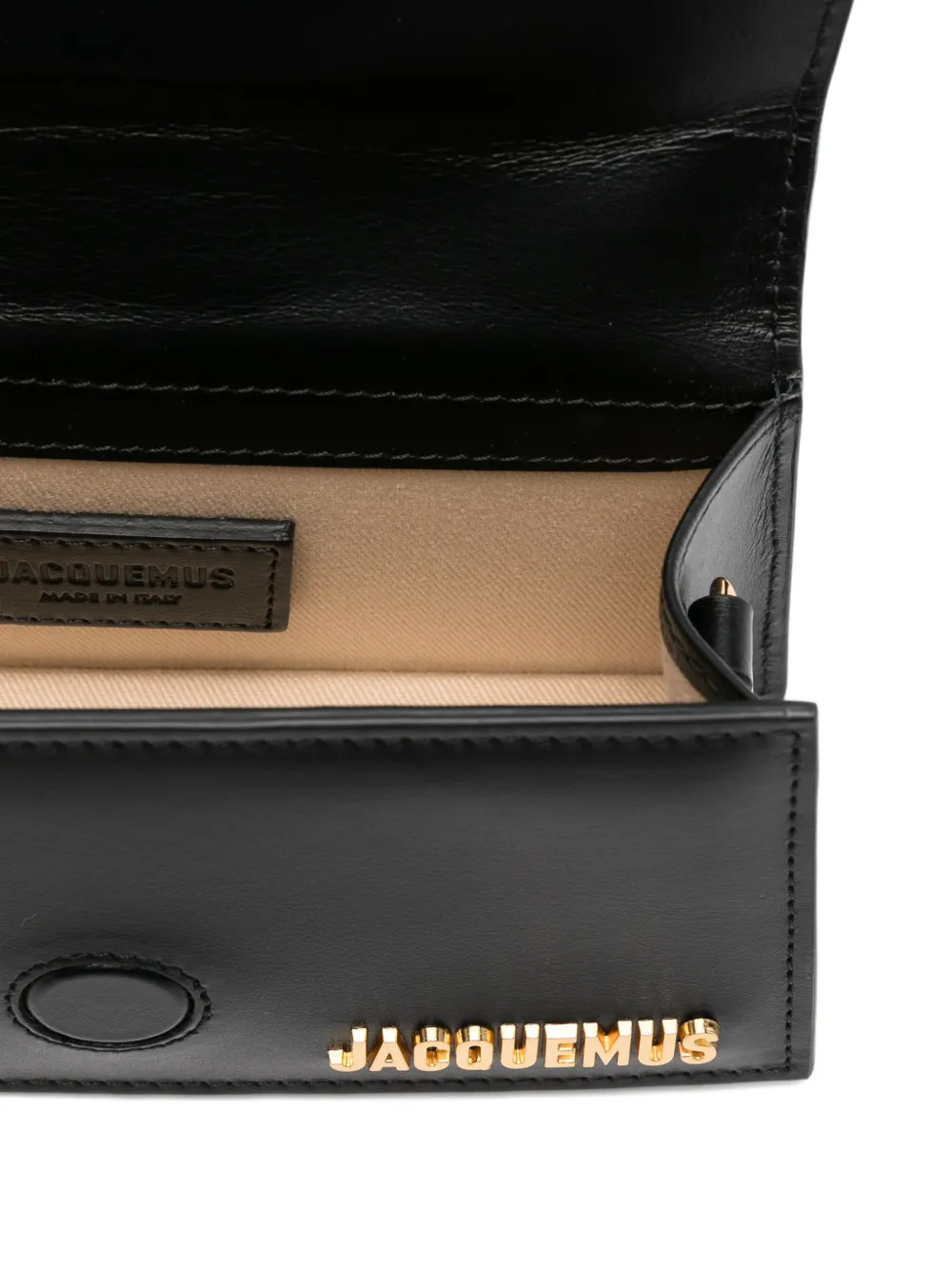 Jacquemus Leren shopper Zwart
