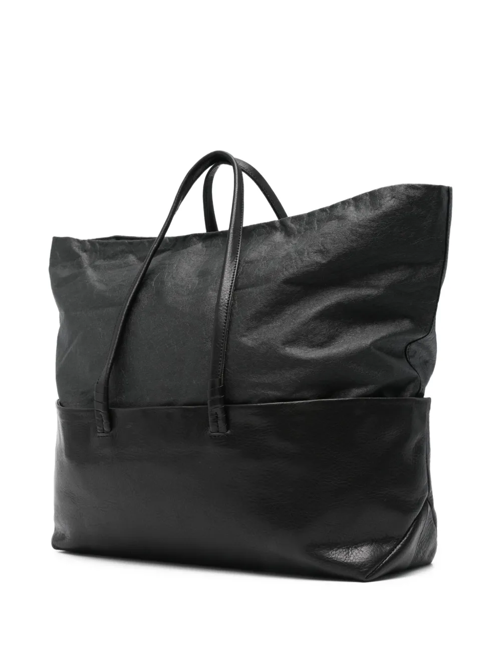 Cornelian Taurus By Daisuke Iwanaga X Ogata Paris Medium Leather Tote Bag In Black